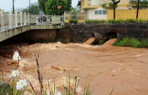 Rio Lonqueador está recebendo grande volume de água 